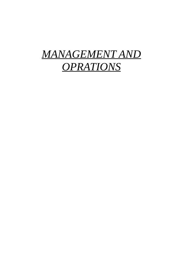 Management and Operations - Assignment_1