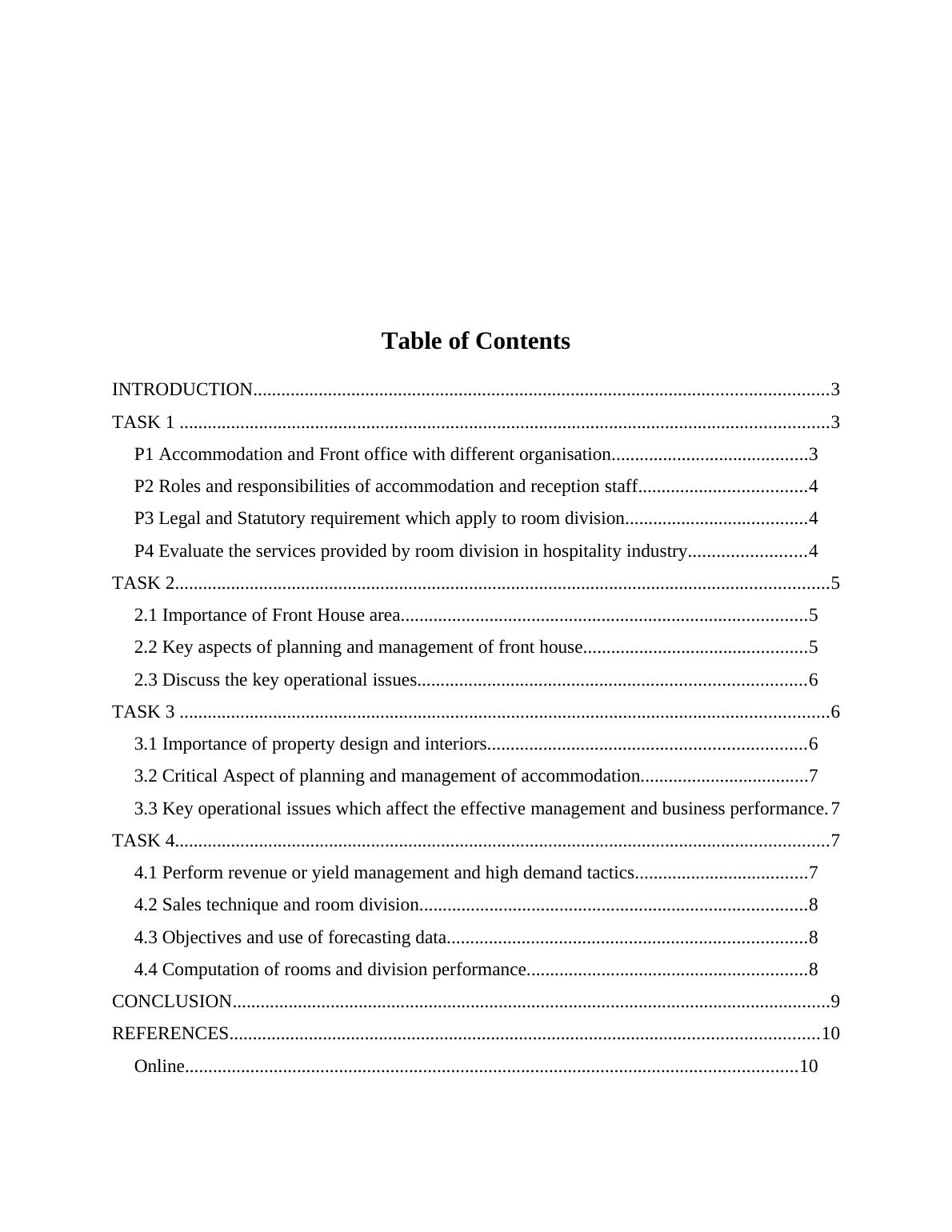 assignment on hospitality industry