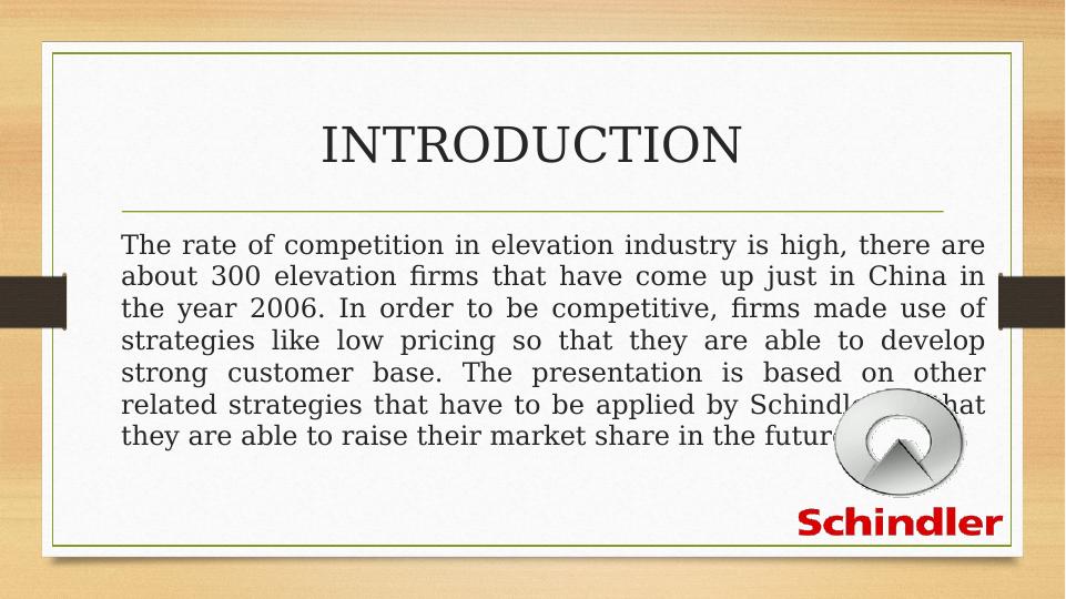 Strategies for Schindler to Raise Market Share_2
