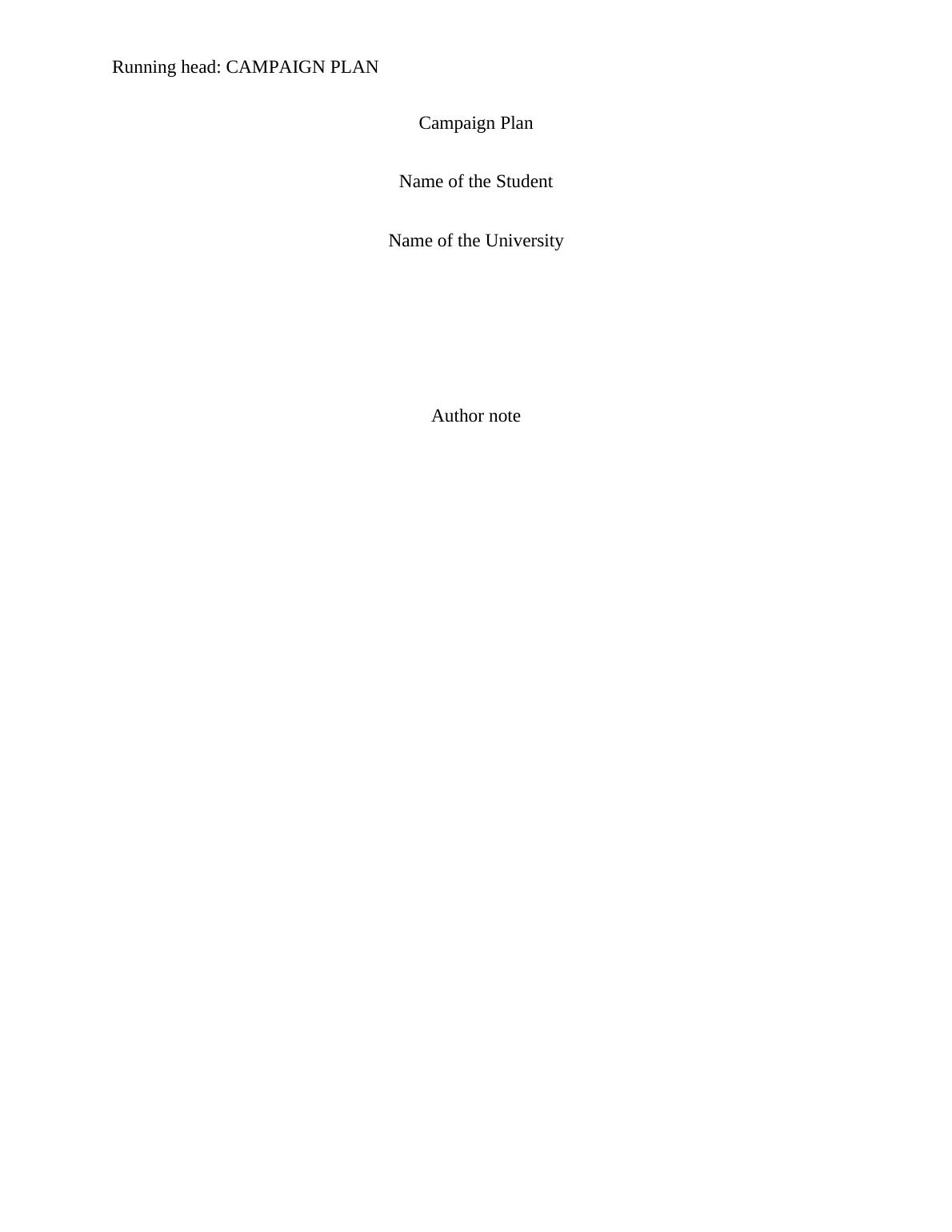 Campaign Plan Vancouver Foundation