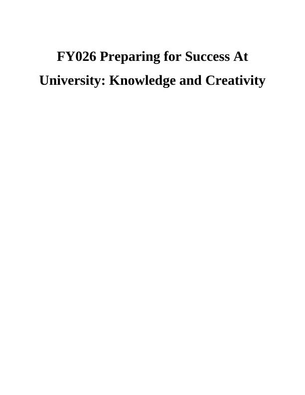 preparing for success knowledge and creativity reflective essay