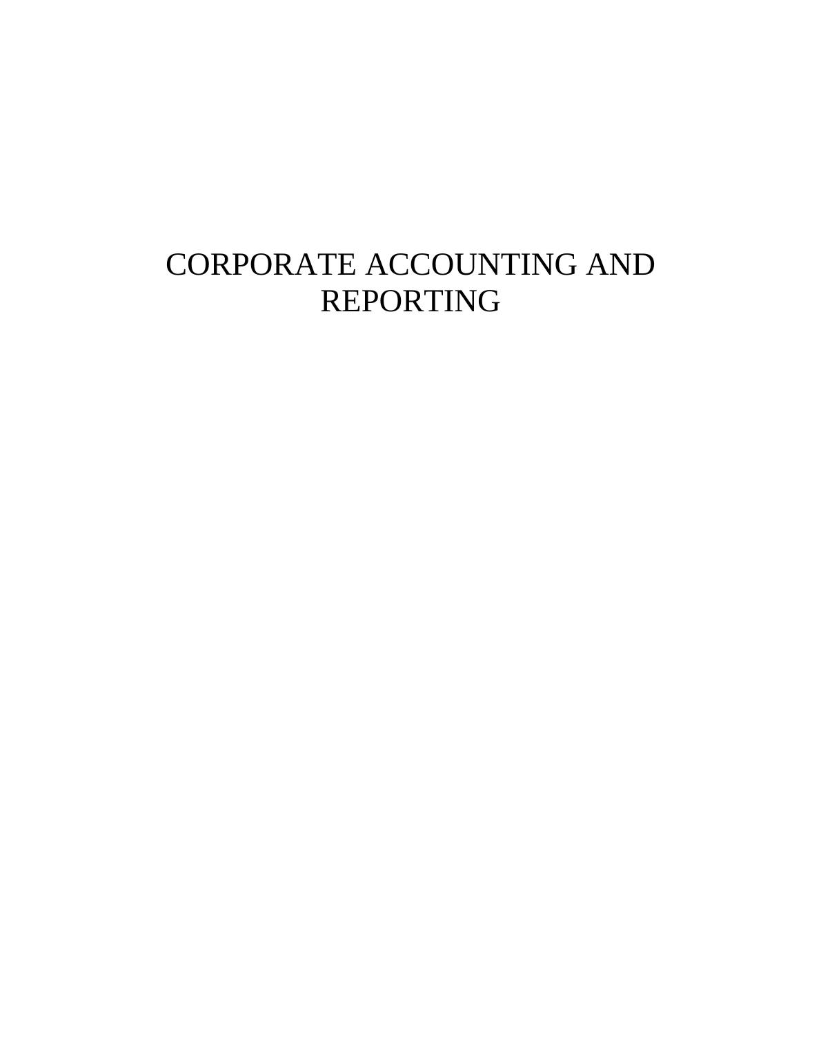 corporate accounting and reporting