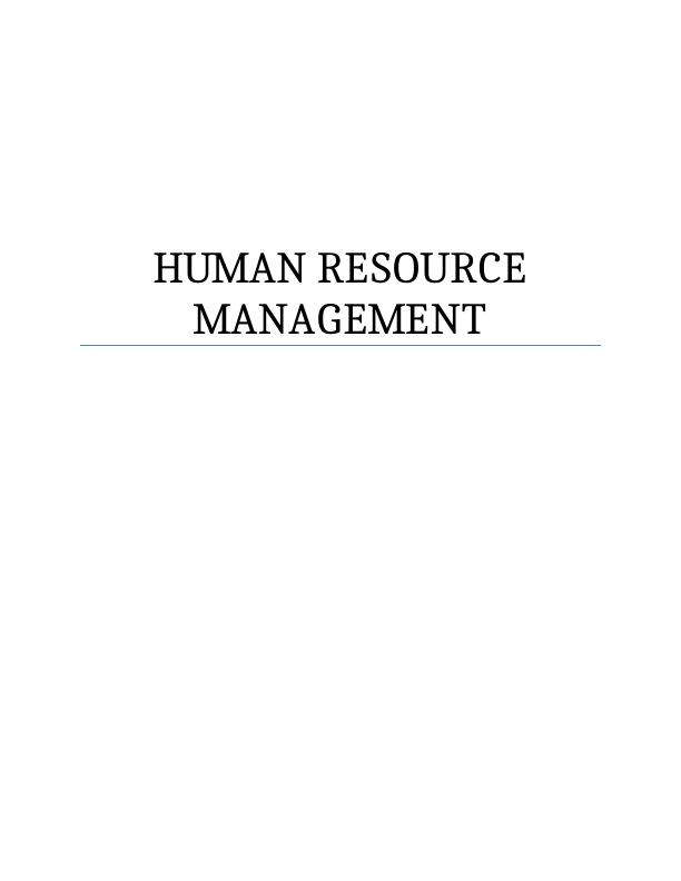 Impportance of Human Resource Management Assignment :_1