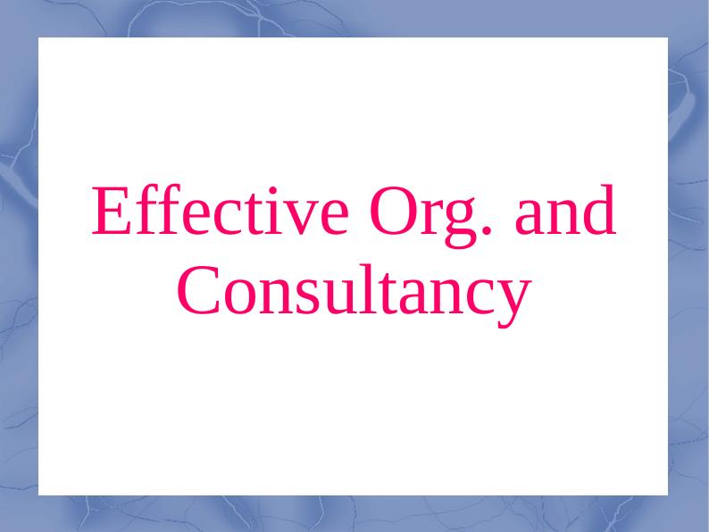 Effective Org. and Consultancy_1