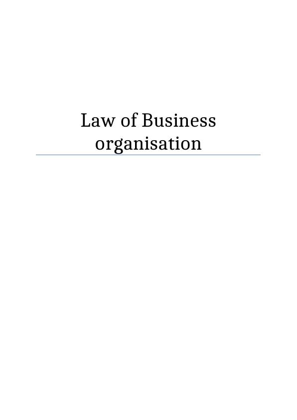 Law of Business organisation  Assignment_1