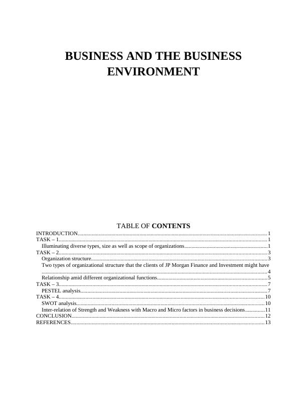Business and The Business Environment Solved Assignment (Doc)_1