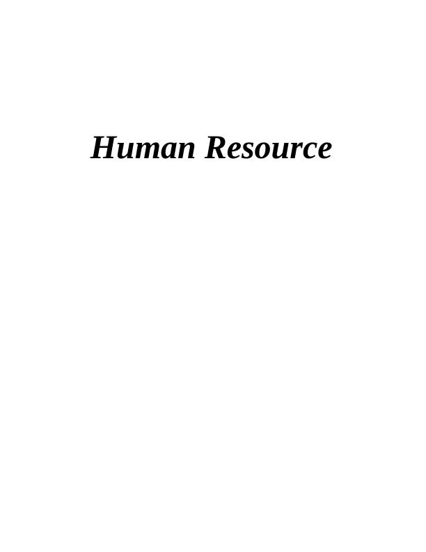 Human Resource Management Assignment - McDonald_1
