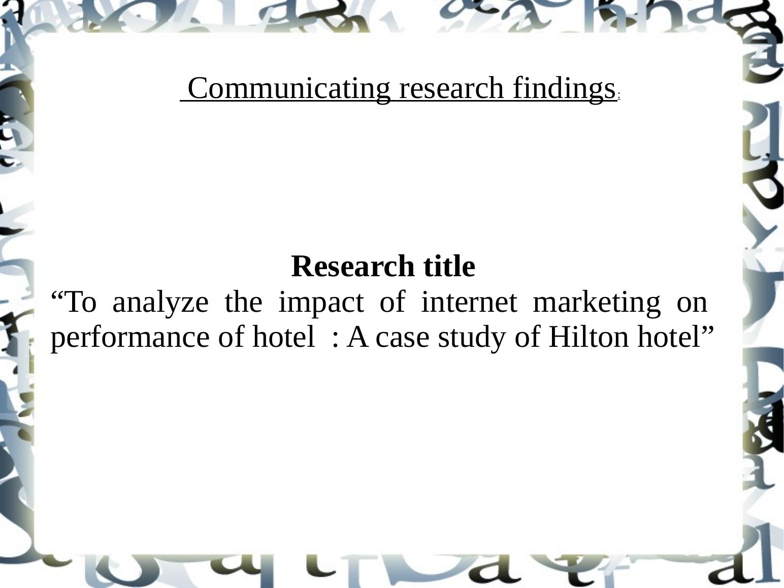Impact of Internet Marketing on Performance of Hilton Hotel_1