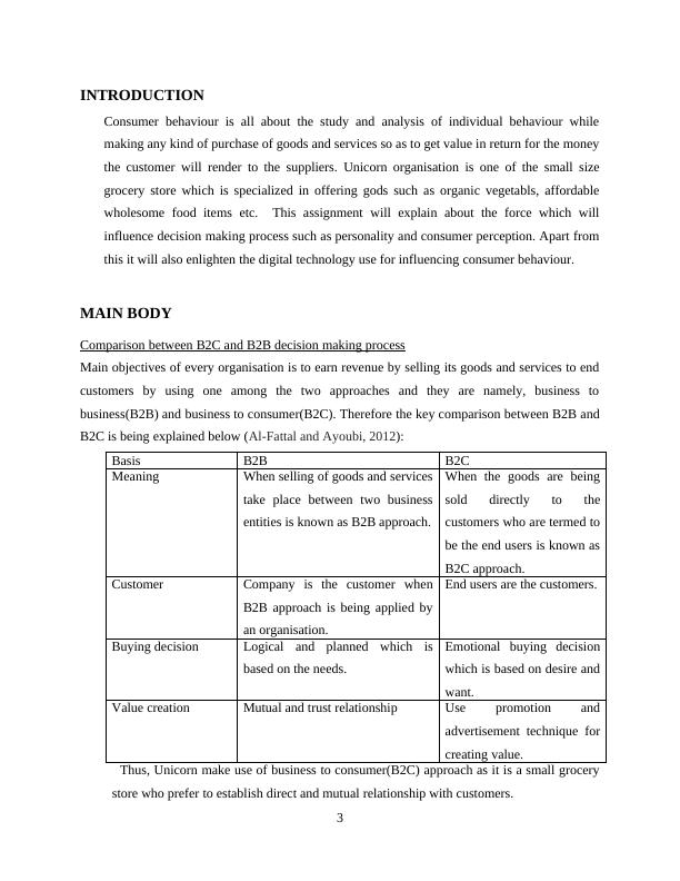 consumer decision making assignment