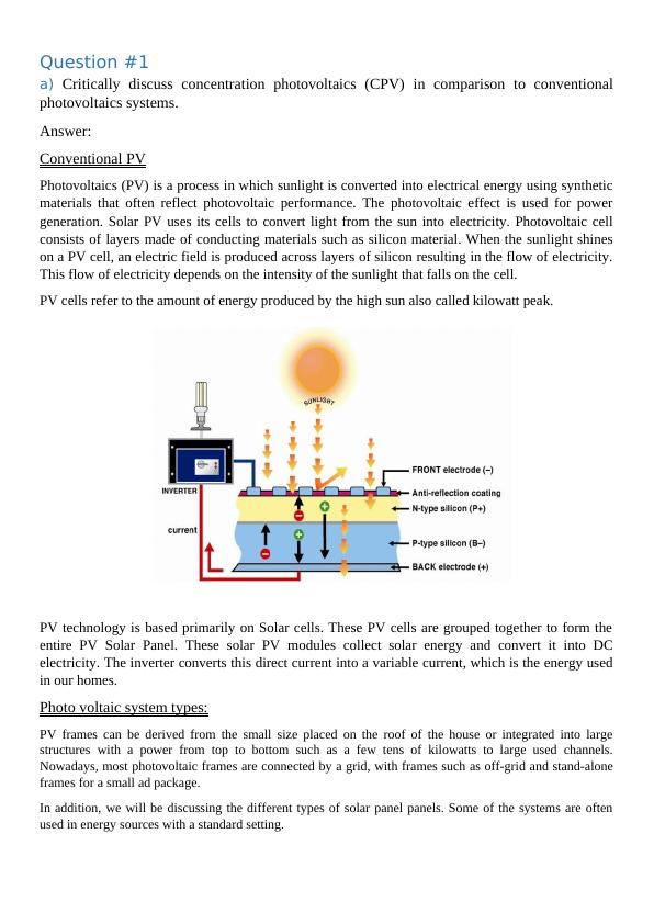 conventional photovoltaics systems Assignment PDF_1