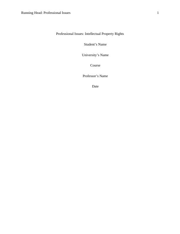 Professional Issues: Intellectual Property Rights Report 2022_1