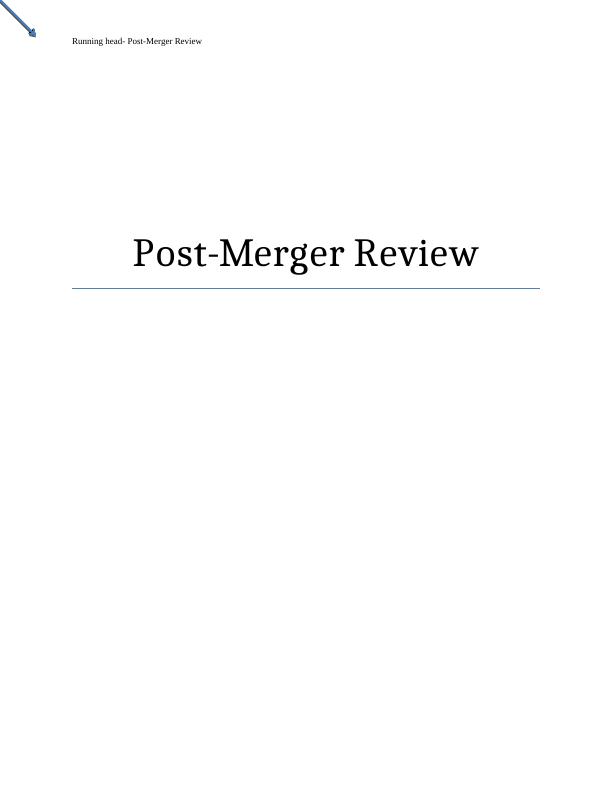 Paper on Post-merger Analysis of Bank_1