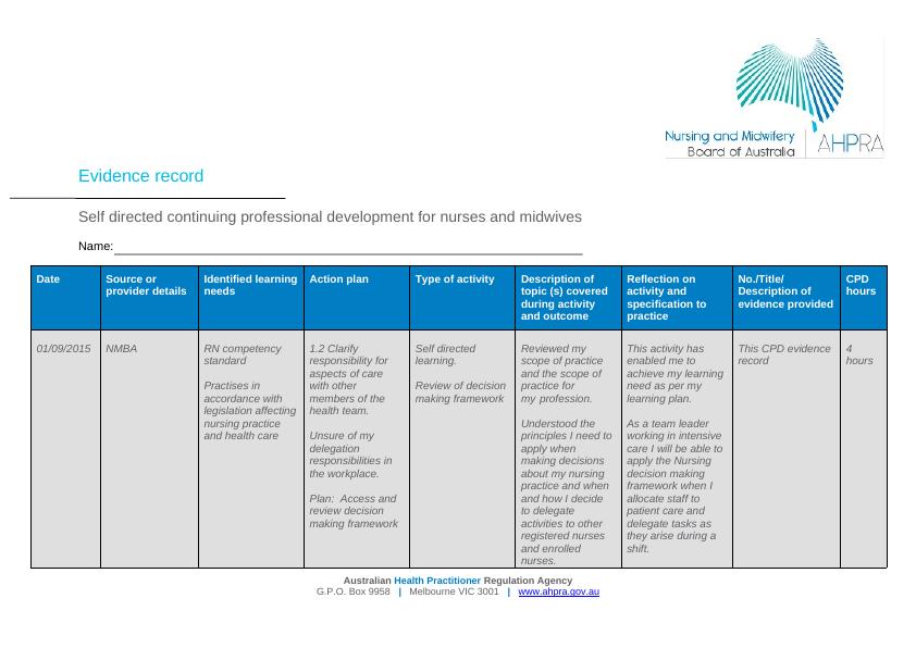 Self Directed Continuing Professional Development for Nurses and Midwives_1