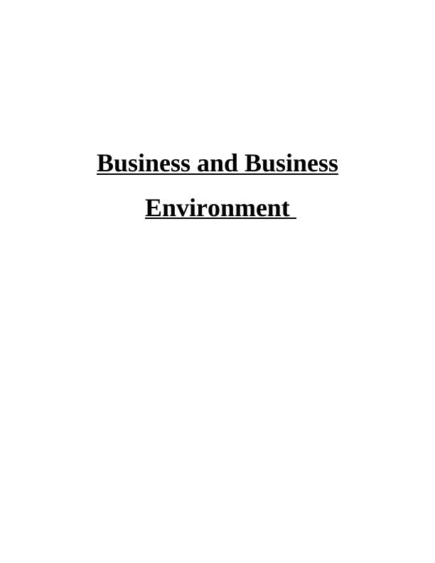 Business and Business Environment - P1 Types, Purpose_1