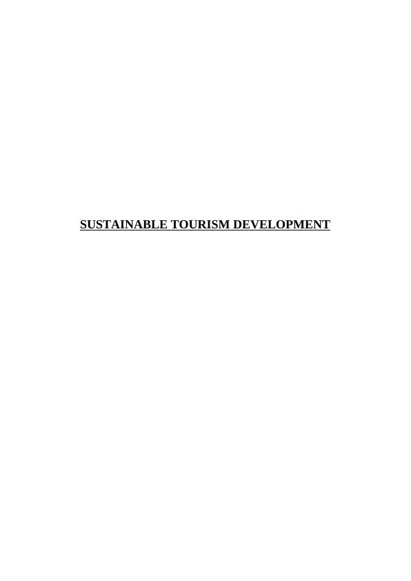 Sustainable Tourism Development: Assignment_1
