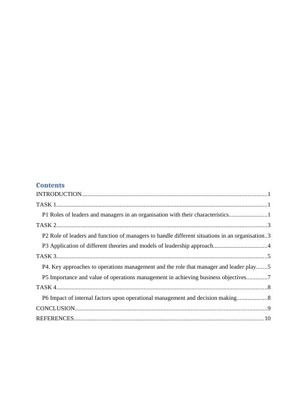 Management and Operations -  Marks and Spencer Assignment PDF_2