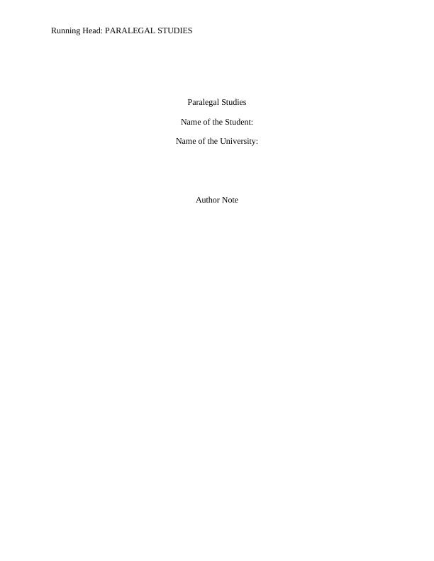 Study on Paralegal Studies Document_1