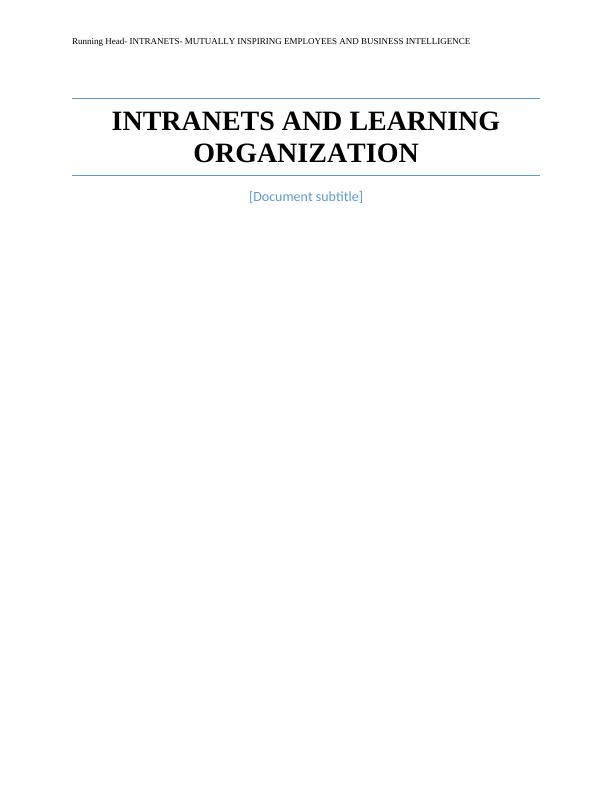 Intranets and Business Intelligence : Report_1