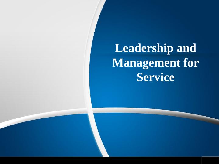 Leadership and Management for Service_1