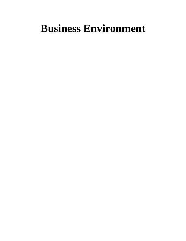 Business  Environment Assignment_1