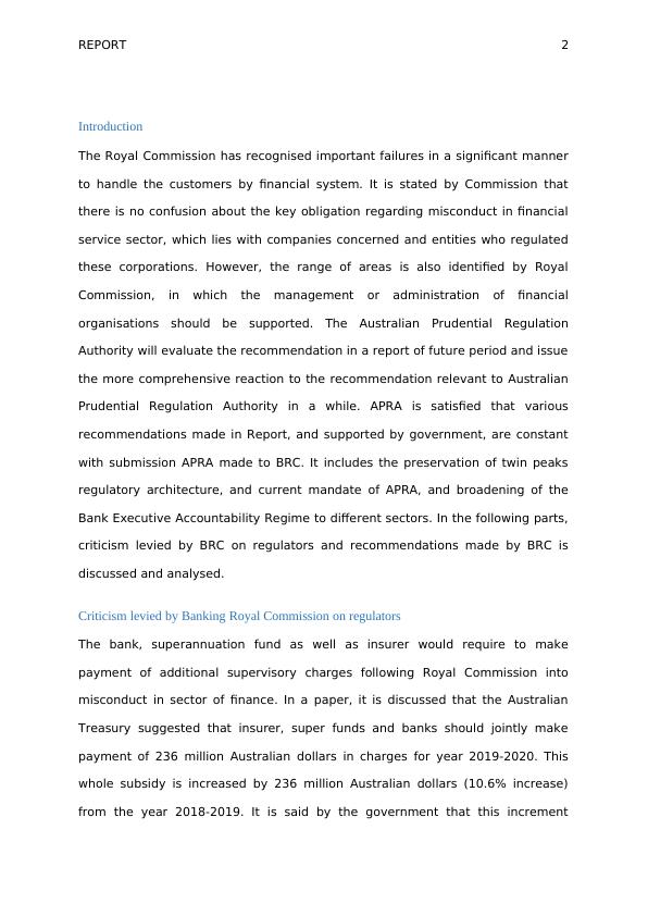 Criticism and Recommendations of Banking Royal Commission on Financial Markets and Institutions_3