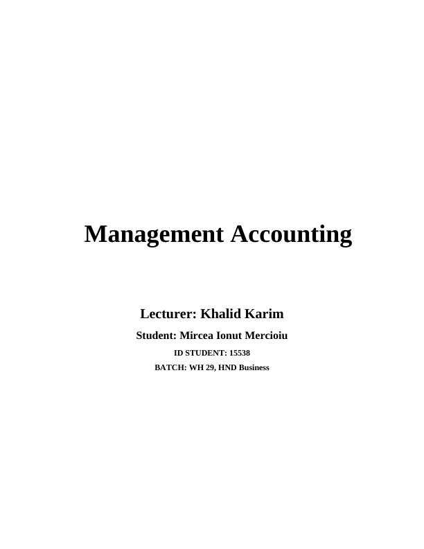 Management Accounting Assignment - Imda Tech (UK) Limited_1