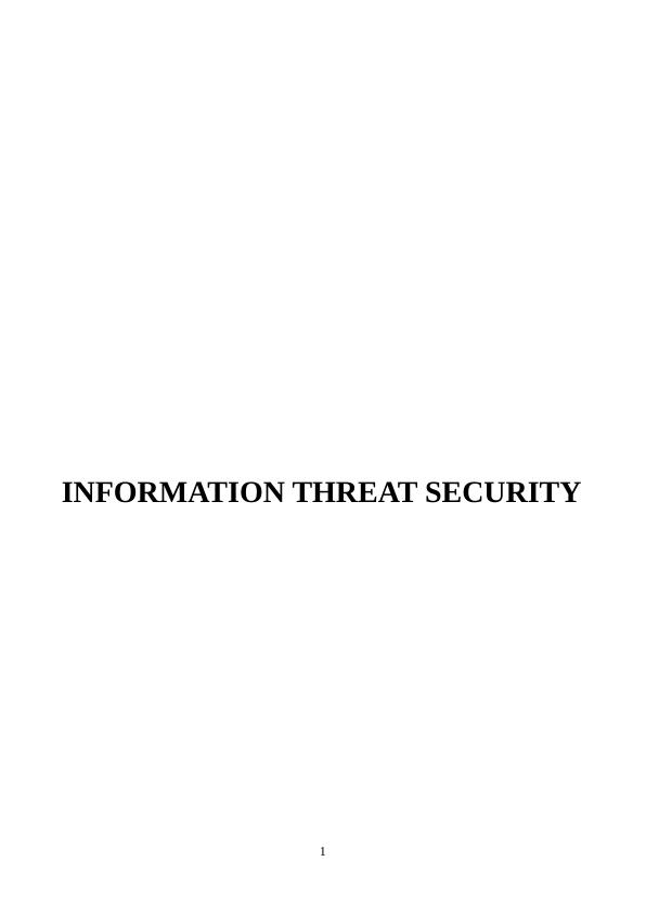 Information Threat Security | Report_1