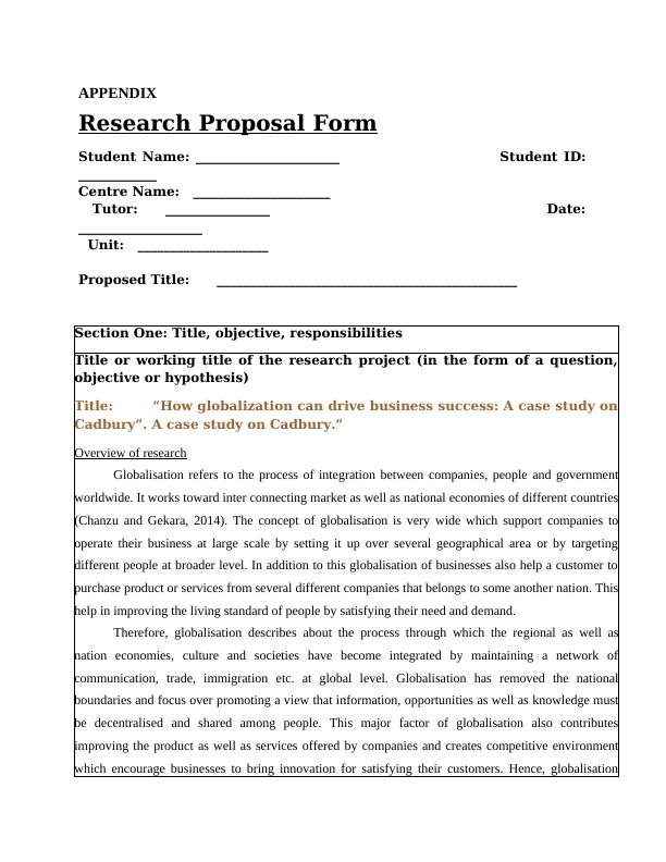 research proposal on globalization