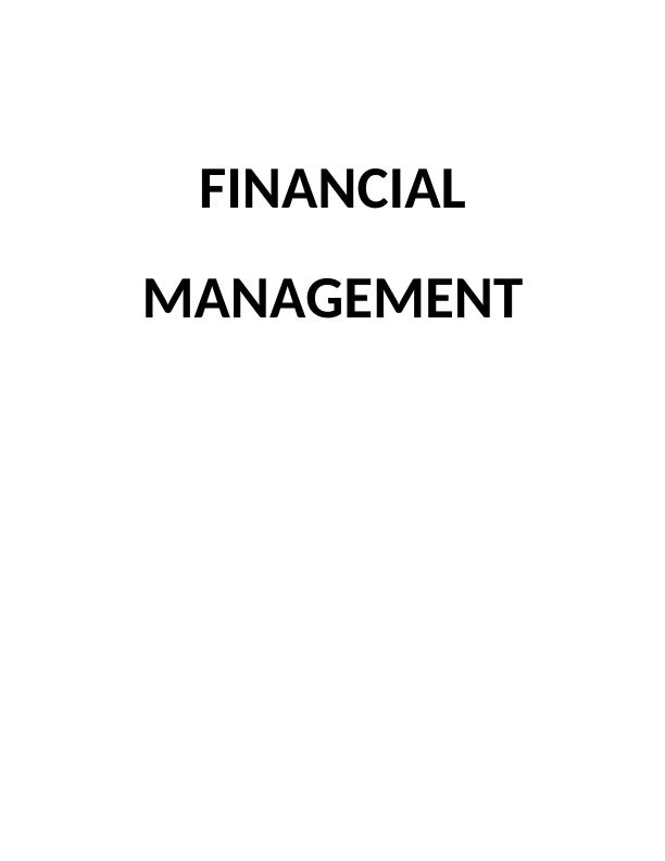 Financial Management: Assignment_1