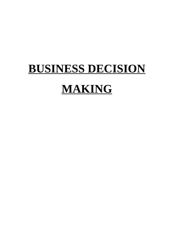 Business Decision Making Report_1