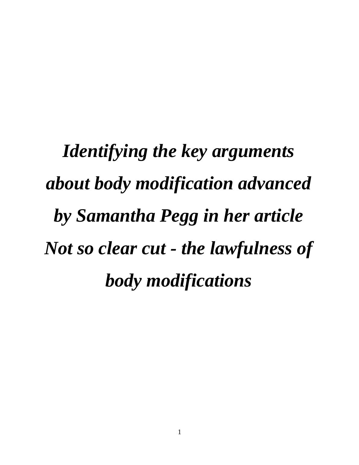 essay body modification