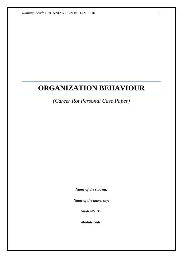 Organization Behavior  Assignment 2022_1
