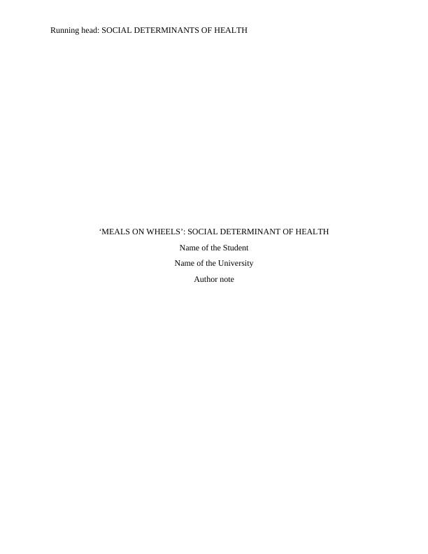 Social determinants of Health Report_1