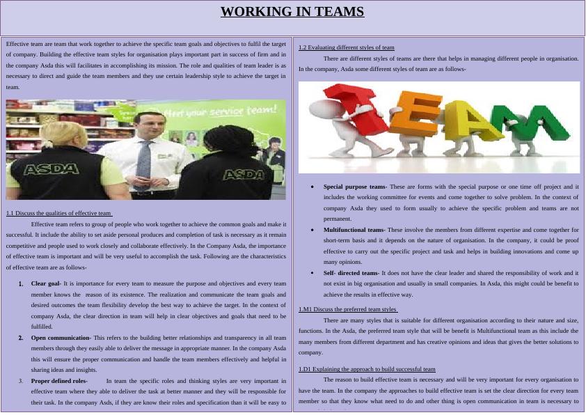 Working in Teams: Role of Team Leader and Effective Team Styles_1