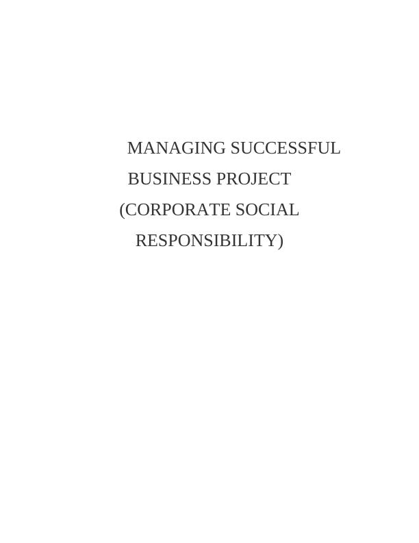 Corporate Social Responsibility Assignment Sample_1