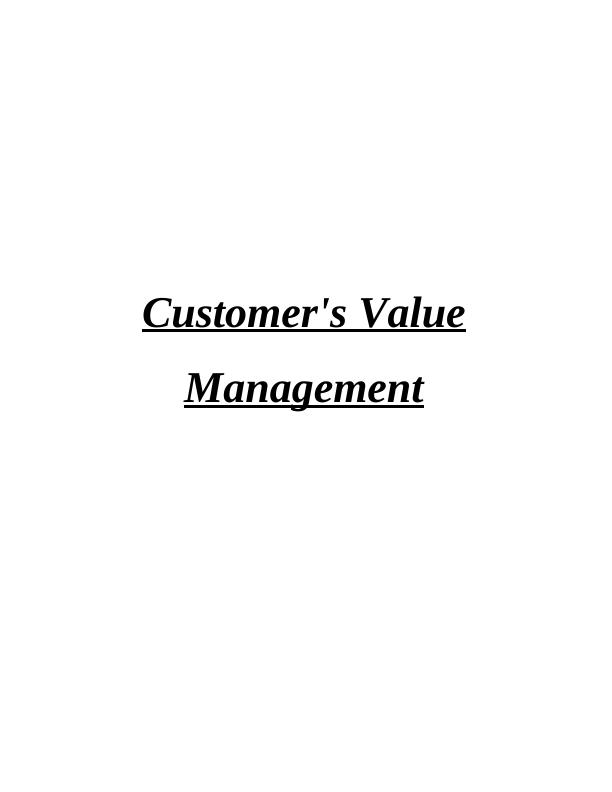 Customer's Value Management in HomeBase Company : Report_1