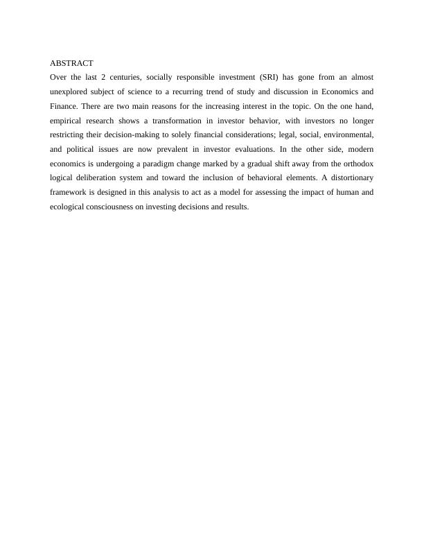 How does Socially Responsible Investment (SRI) impact on financial