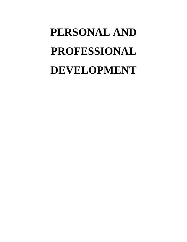 Personal and Professional Development Assignment Solution - Doc_1