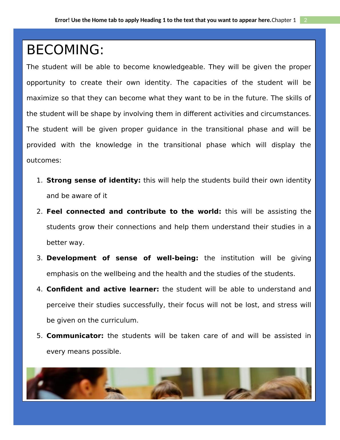 Add a Heading to Your Document Add a Heading to Your Document 1 1 BEING