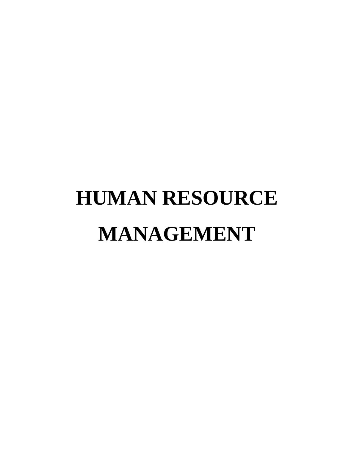 Concept of Human Resource Management | Report_1