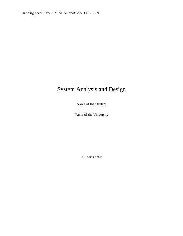 System Analysis and Design_1