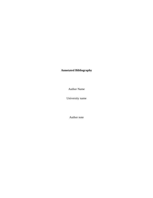 Annotated Bibliography Paper 2022_1