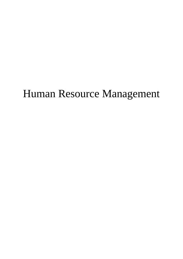 Human Resource Management Report - ASDA_1