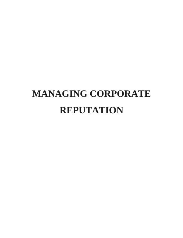 Managing Corporate Reputation Assignment_1