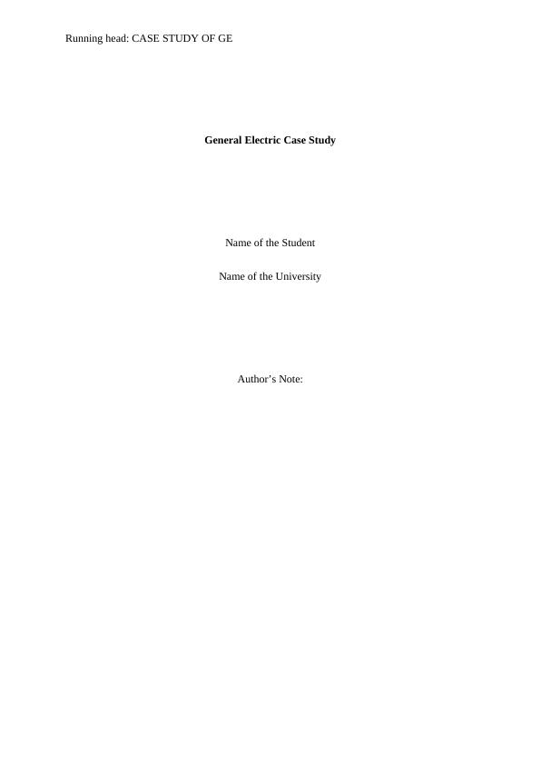 (PDF) GE General Electric Case Study_1