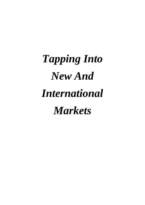 Tapping Into New And International Markets_1