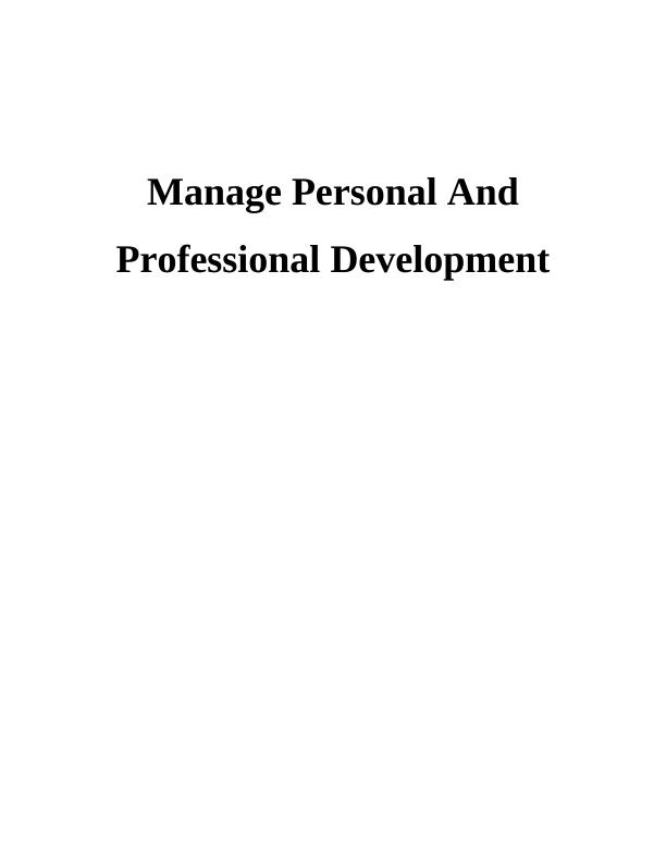Manage Personal And Professional Development_1