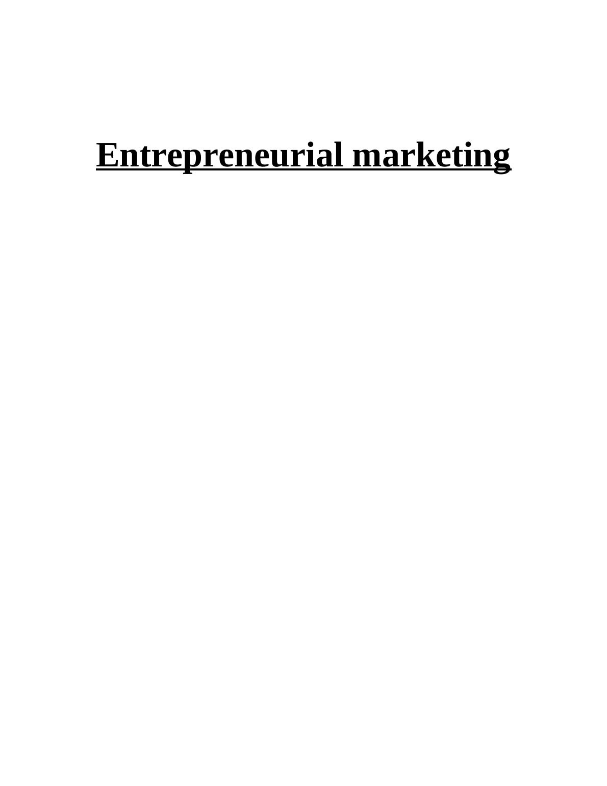 (PDF) Entrepreneurial Marketing Strategy