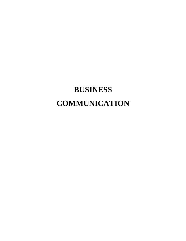 Business Communication TABLE OF CONTENTS_1