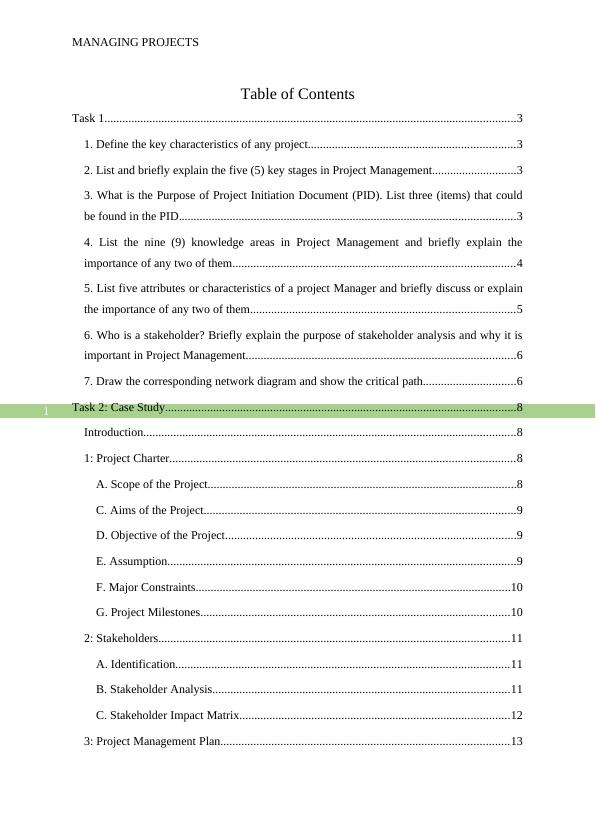 Managing Projects: Assessment Questions, Case Study, and Stakeholder Analysis_2